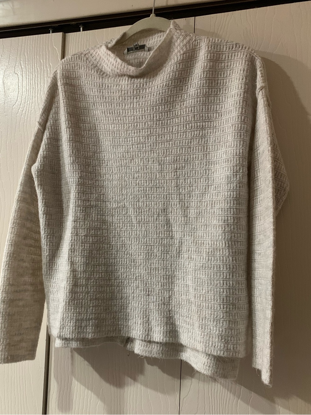 BKE Cream Textured Mock-Neck Sweater